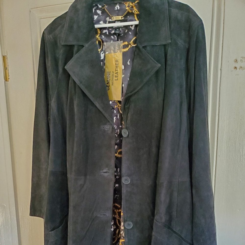 Dennis Basso Genuine Suede Full Length Coat